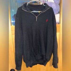 Black Ralph Lauren Polo Mens 2XLT Pony 1/4 Zip Pullover/ Jacket/Sweatshirt AA129